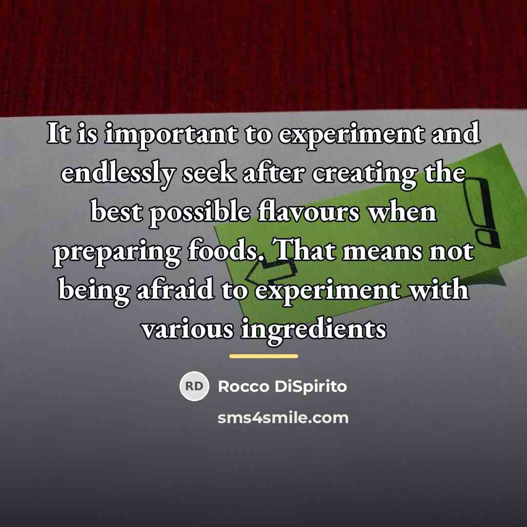 “It is important to experiment and endlessly seek after creating…” quote by Rocco DiSpirito