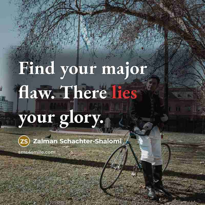 “Find your major flaw. There lies your glory.…” quote by Zalman Schachter-Shalomi
