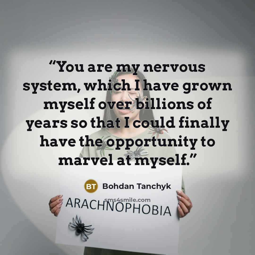 “You are my nervous system, which I have grown myself over billions of years so that I could finally have the opportunity to marvel at myself.” quote by Bohdan Tanchyk