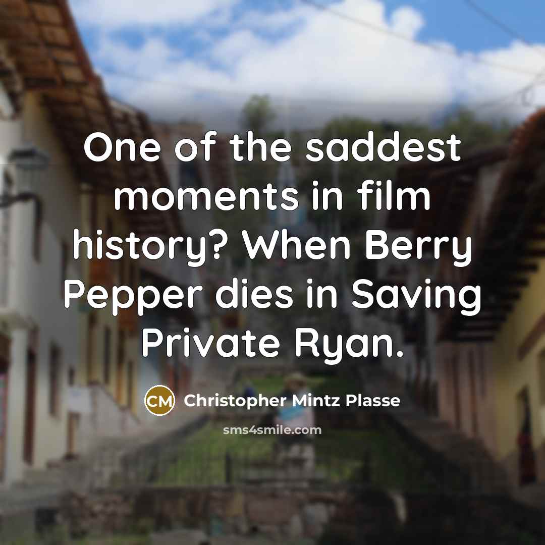 “One of the saddest moments in film history? When Berry…” quote by Christopher Mintz Plasse