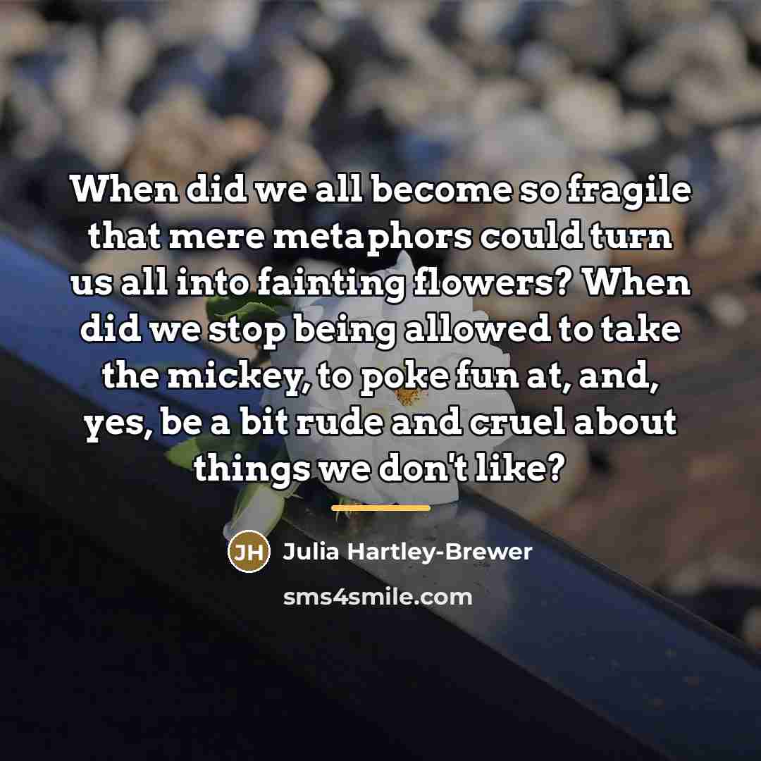 “When did we all become so fragile that mere metaphors…” quote by Julia Hartley-Brewer