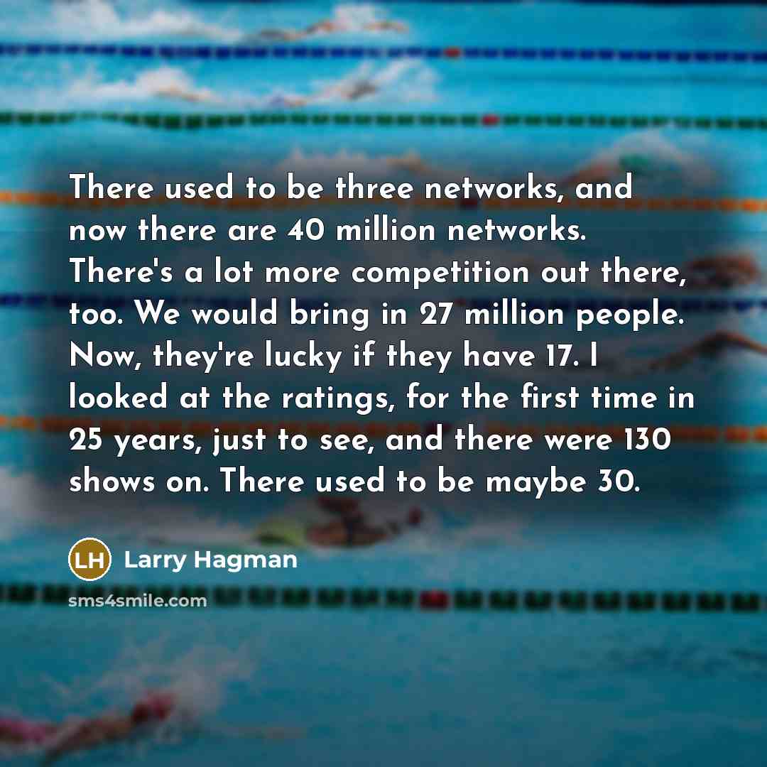“There used to be three networks, and now there are…” quote by Larry Hagman