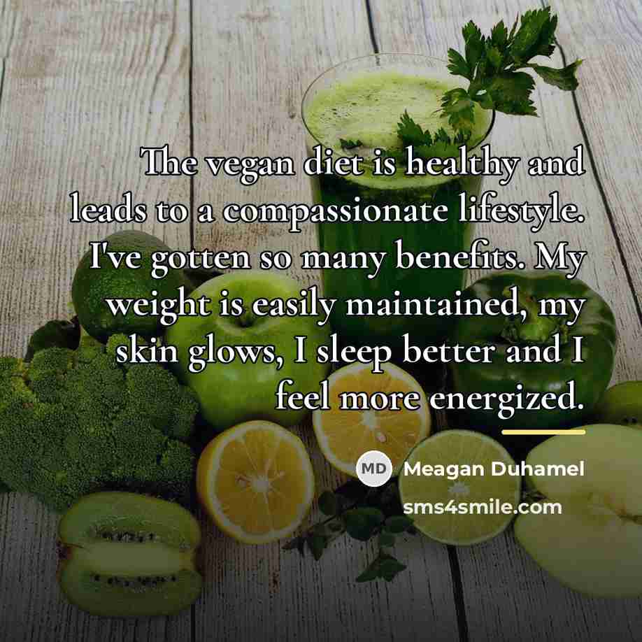 “The vegan diet is healthy and leads to a compassionate…” quote by Meagan Duhamel