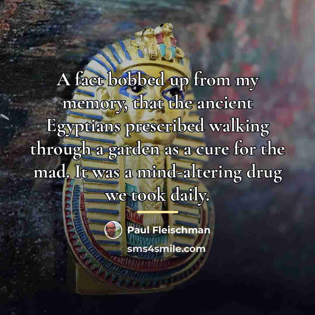 “A fact bobbed up from my memory, that the ancient…” quote by Paul Fleischman