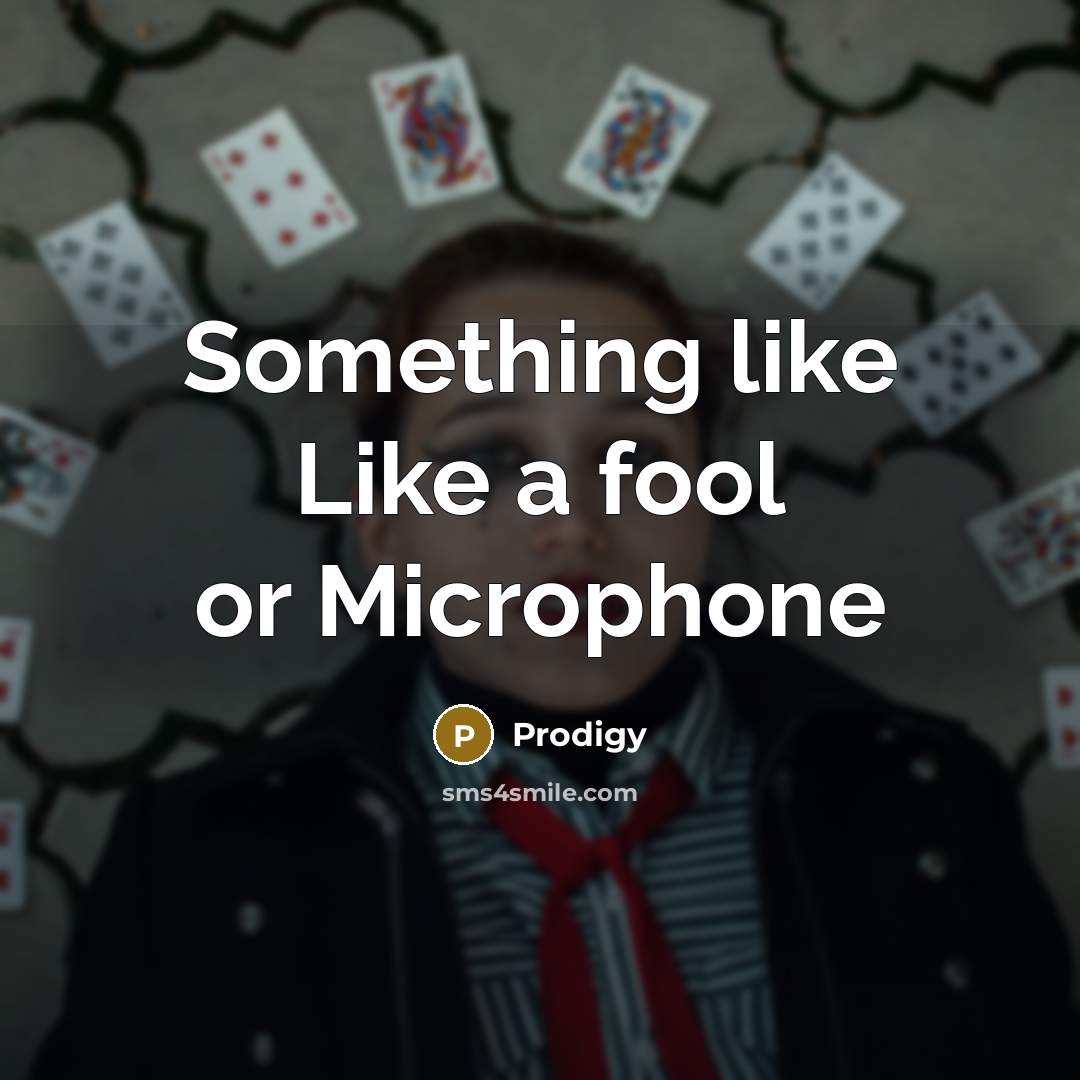 “Something like Like a fool or Microphone” quote by Prodigy