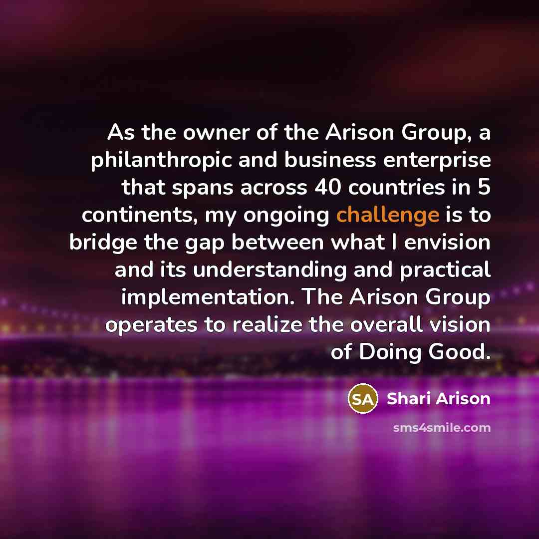 “As the owner of the Arison Group, a philanthropic and…” quote by Shari Arison