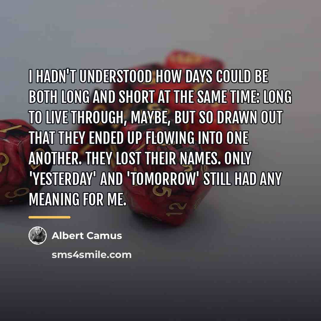 “I hadn't understood how days could be both long and…” quote by Albert Camus