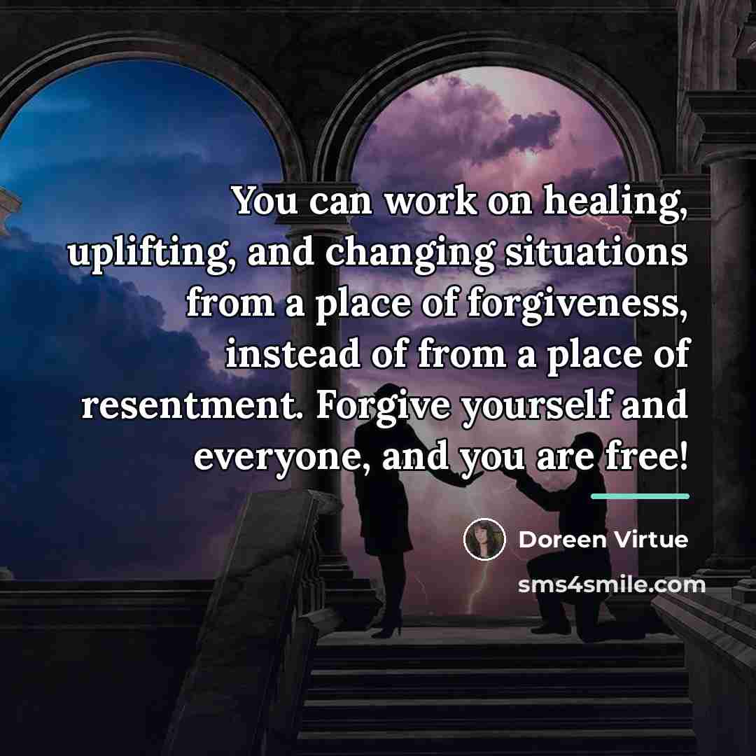 “You can work on healing, uplifting, and changing situations from…” quote by Doreen Virtue