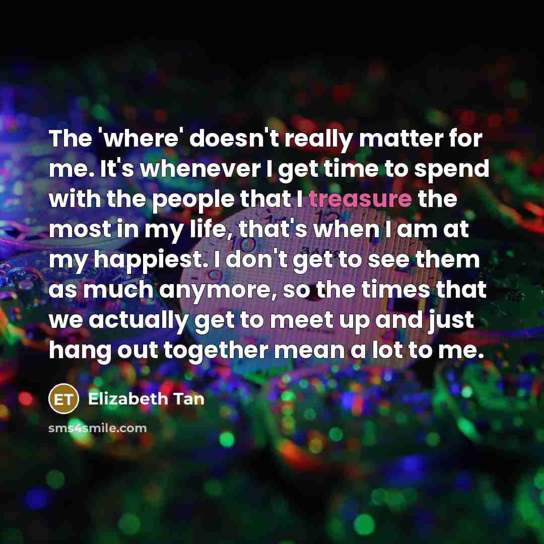 “The 'where' doesn't really matter for me. It's whenever I…” quote by Elizabeth Tan
