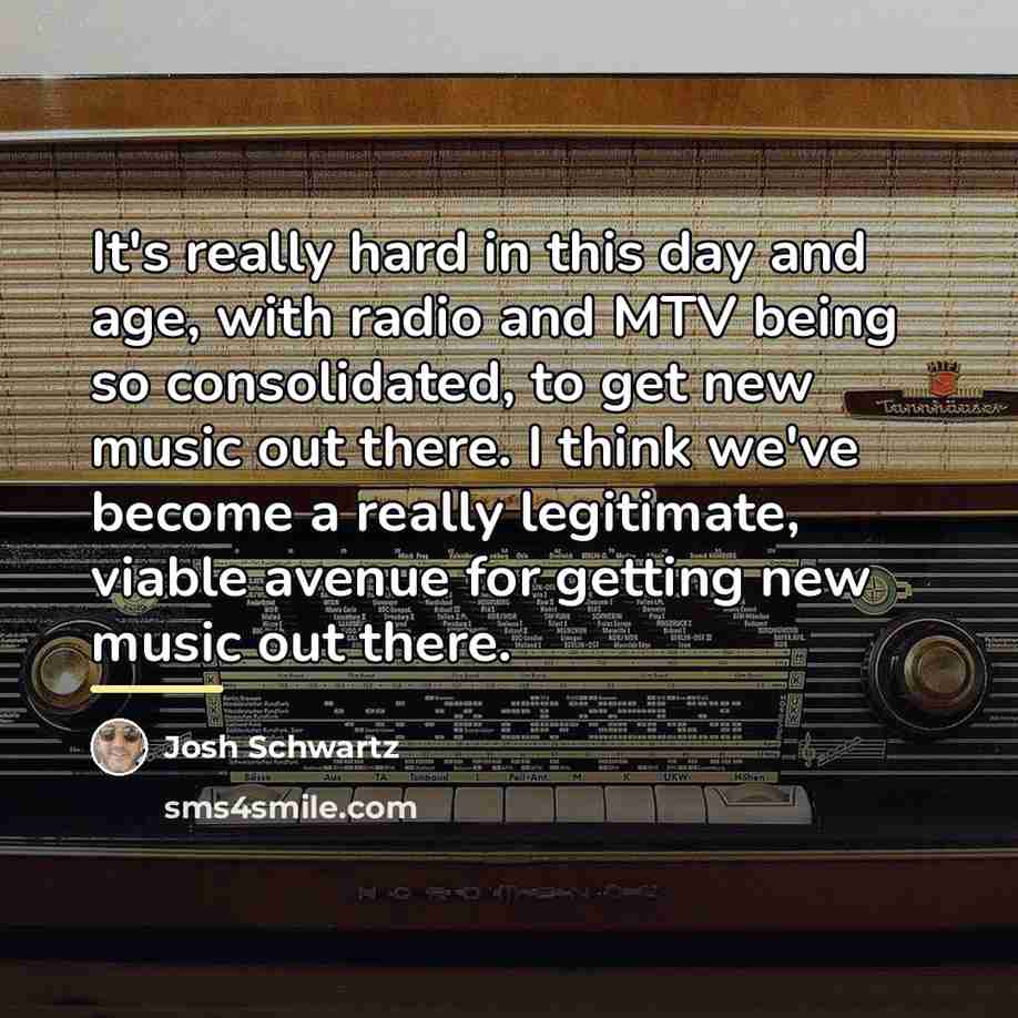 “It's really hard in this day and age, with radio…” quote by Josh Schwartz