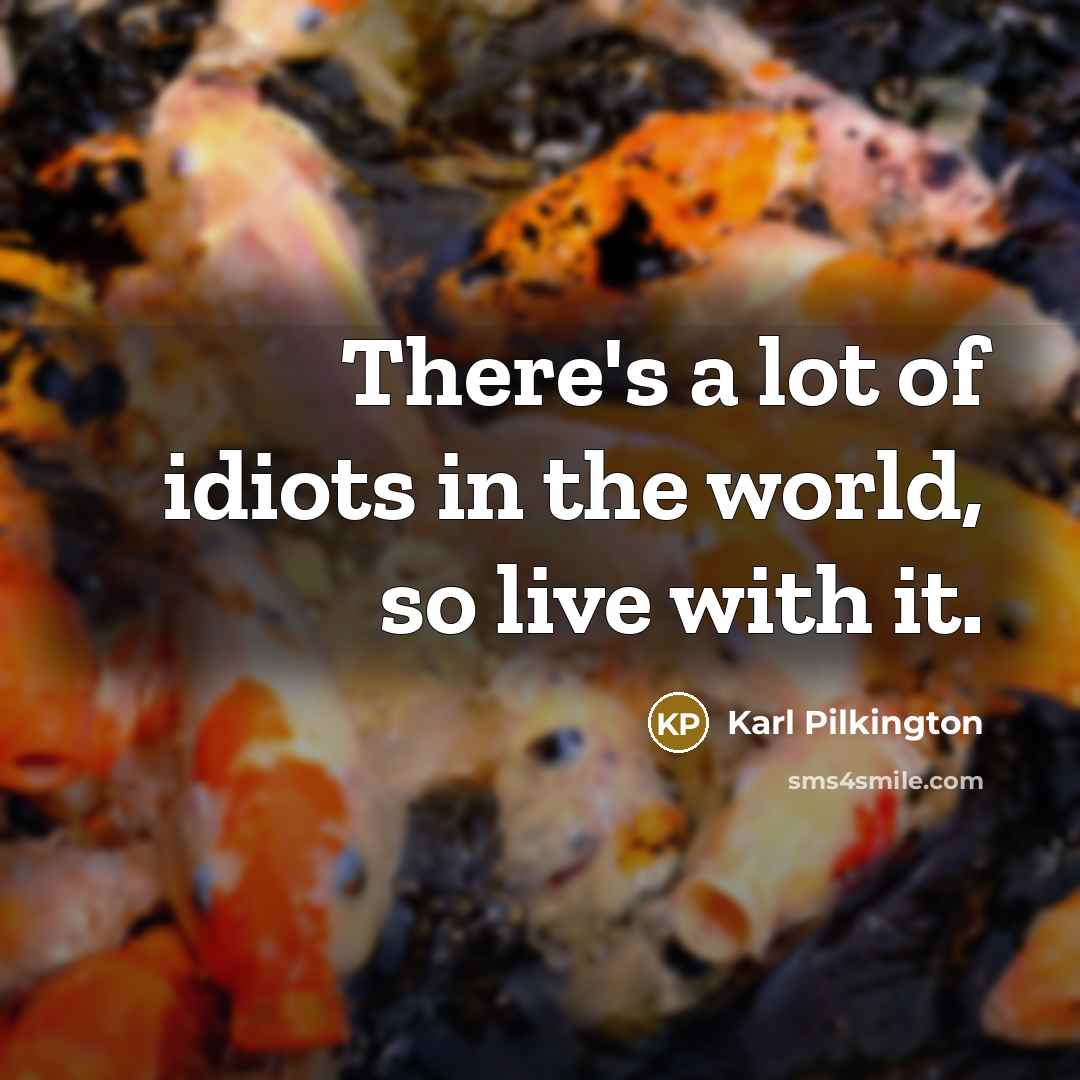 “There's a lot of idiots in the world, so live…” quote by Karl Pilkington
