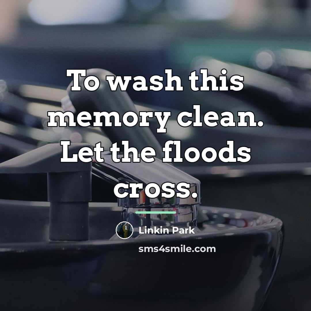 “To wash this memory clean. Let the floods cross.…” quote by Linkin Park