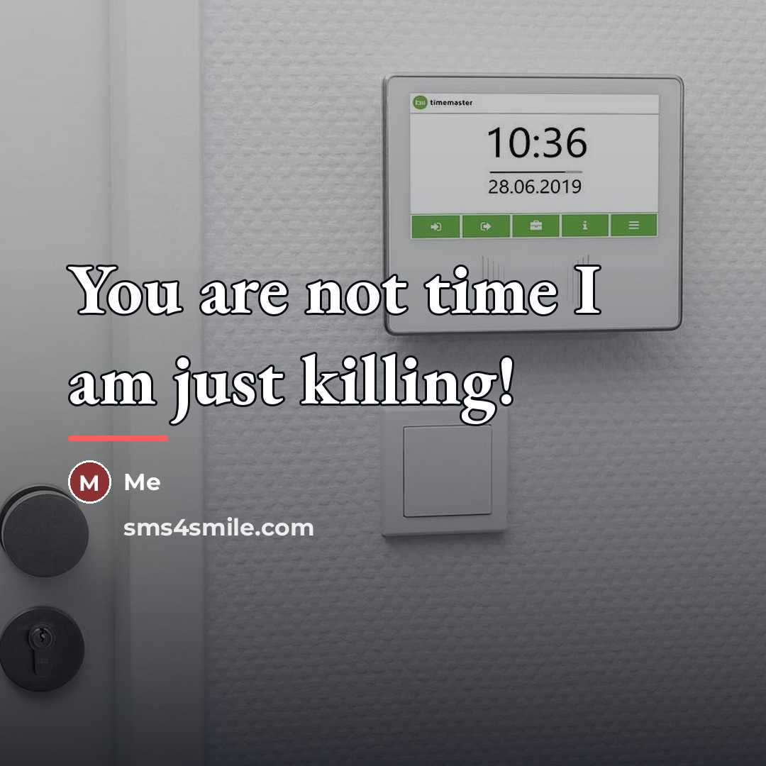 “You are not time I am just killing!…” quote by Me