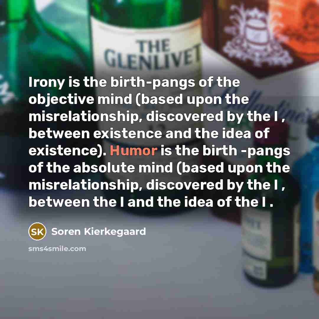 “Irony is the birth-pangs of the objective mind (based upon…” quote by Soren Kierkegaard
