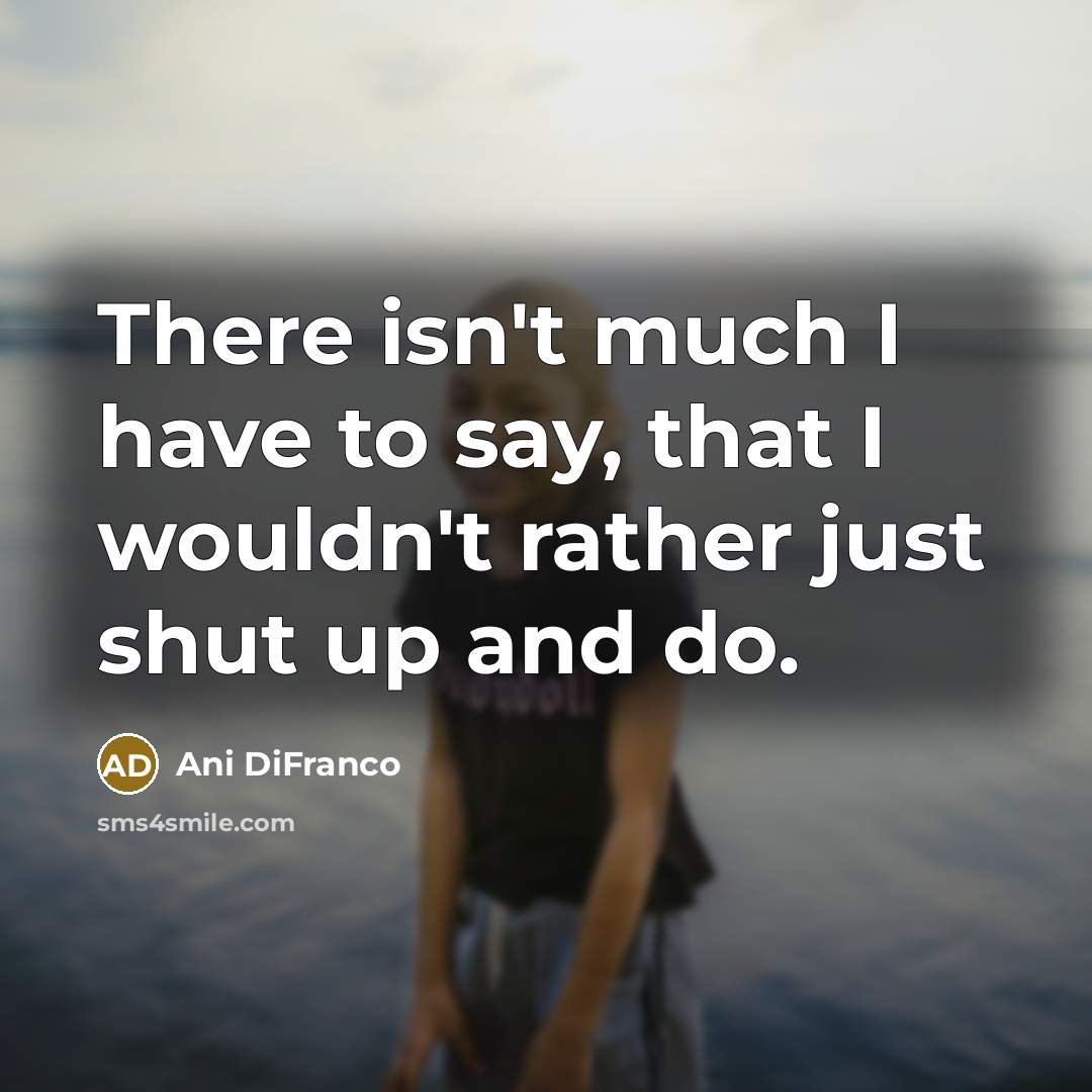 “There isn't much I have to say, that I wouldn't…” quote by Ani DiFranco
