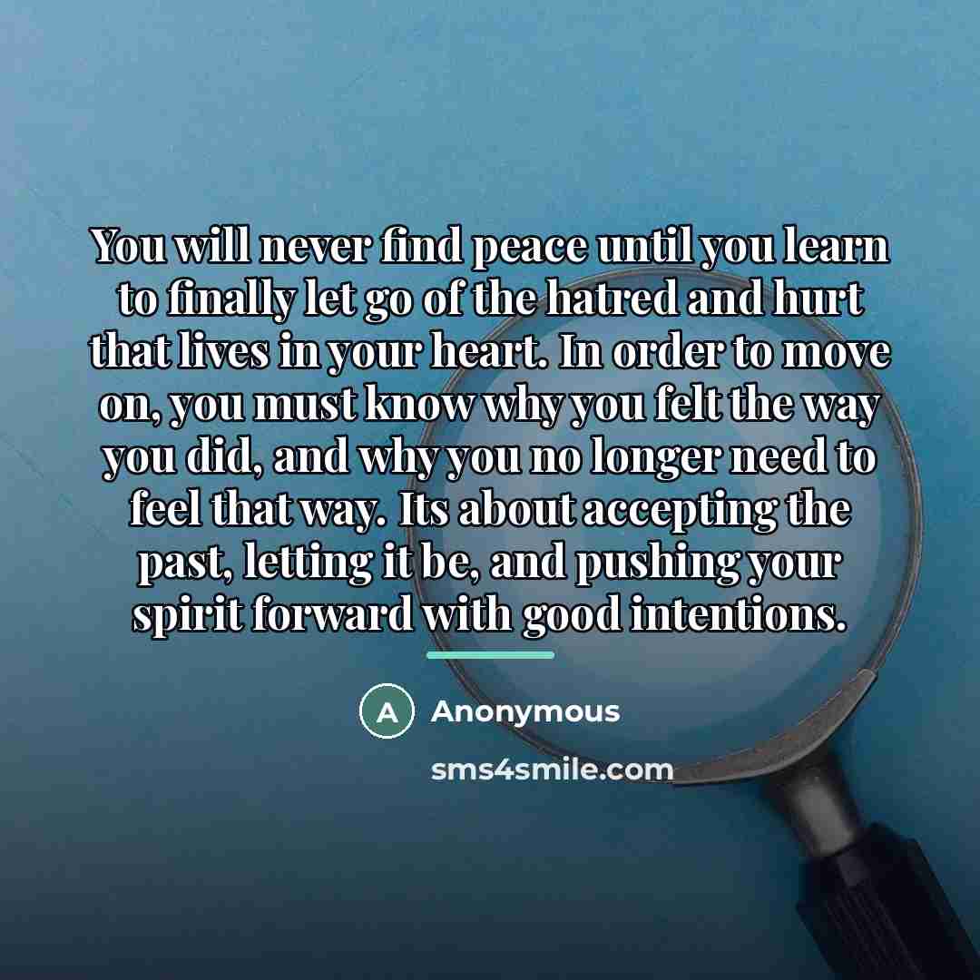 “You will never find peace until you learn to finally…” quote by Anonymous