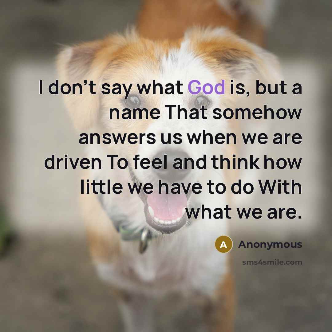 “I don't say what God is, but a name That…” quote by Anonymous
