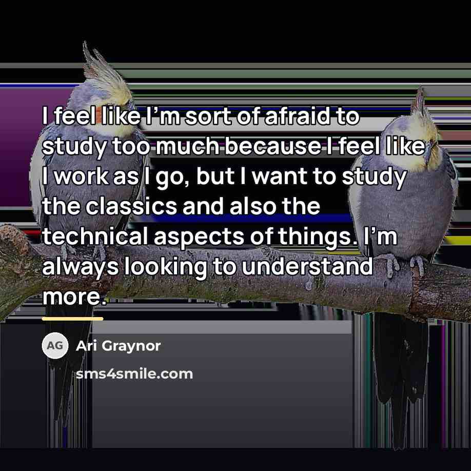 “I feel like I'm sort of afraid to study too…” quote by Ari Graynor