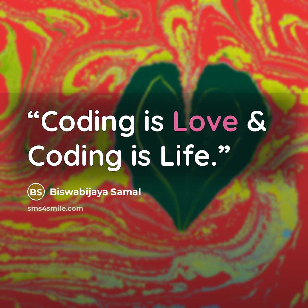 “Coding is Love & Coding is Life.” quote by Biswabijaya Samal