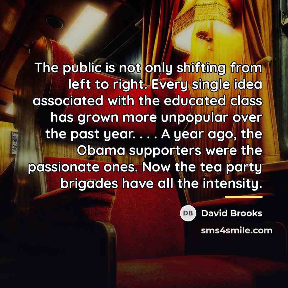 “The public is not only shifting from left to right.…” quote by David Brooks