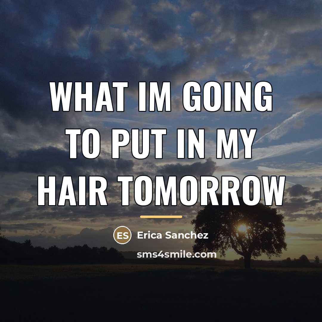 “WHAT IM GOING TO PUT IN MY HAIR TOMORROW…” quote by Erica Sanchez