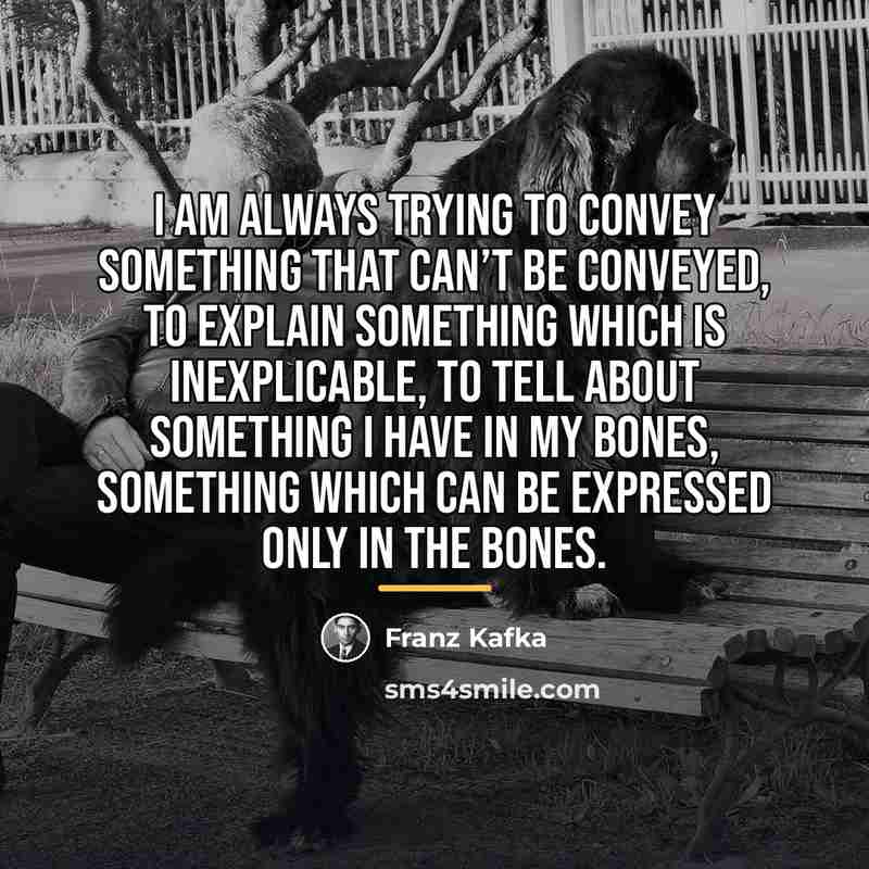 “I am always trying to convey something that can’t be…” quote by Franz Kafka