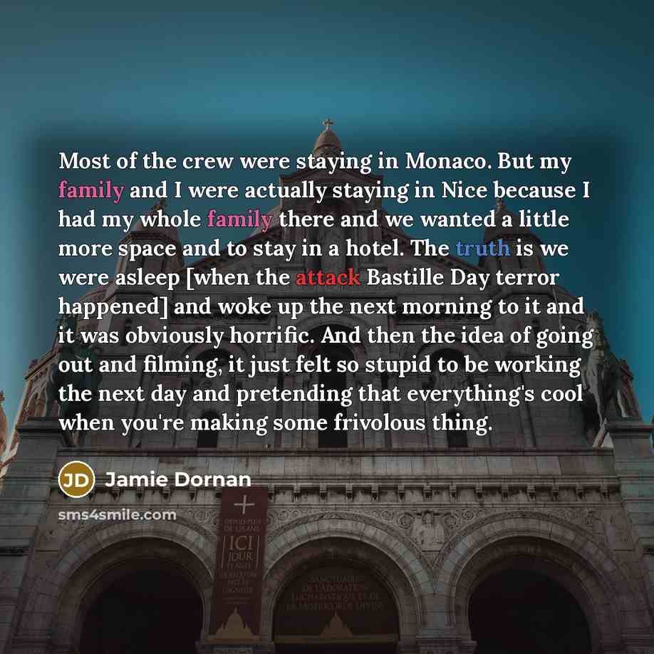 “Most of the crew were staying in Monaco. But my…” quote by Jamie Dornan