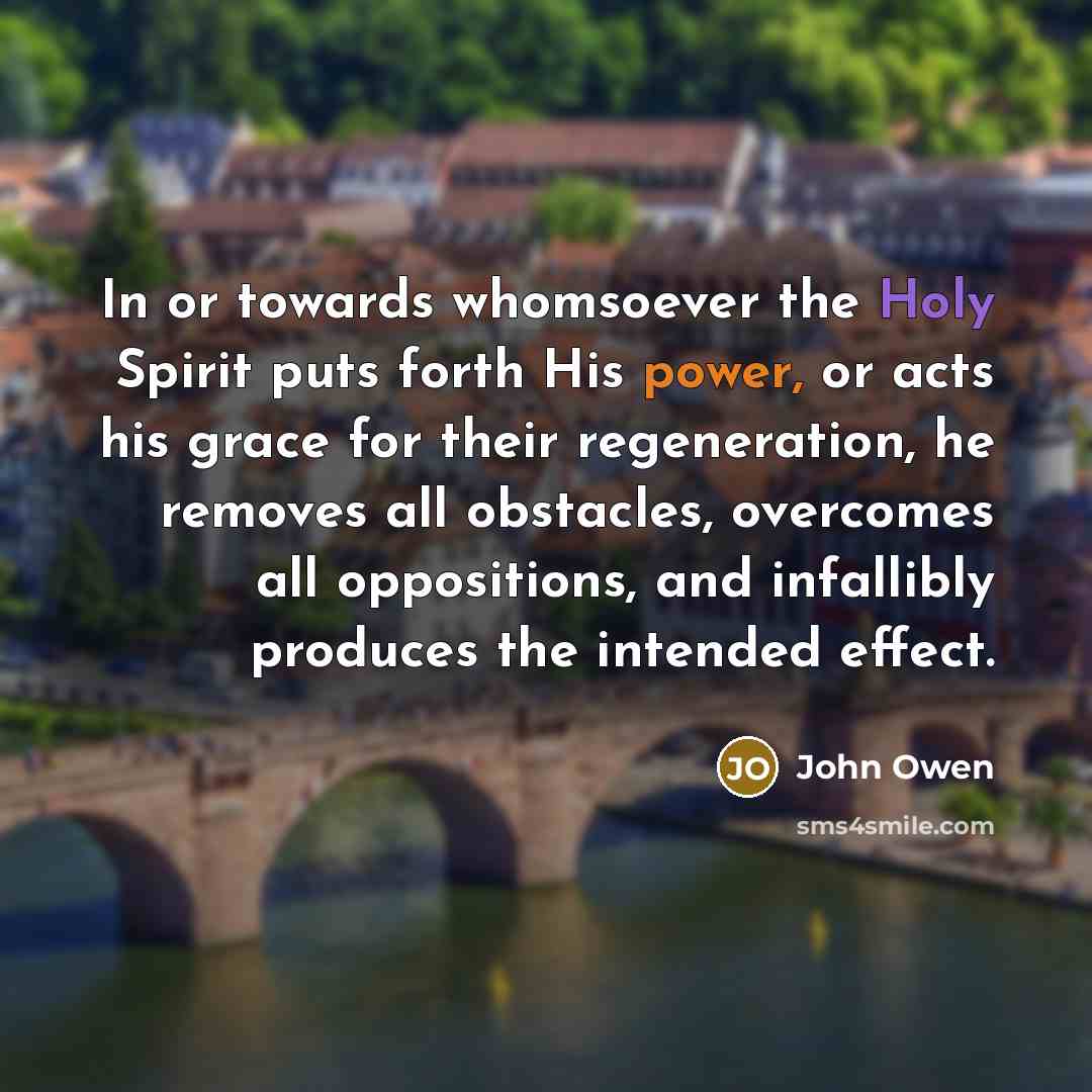 “In or towards whomsoever the Holy Spirit puts forth His…” quote by John Owen