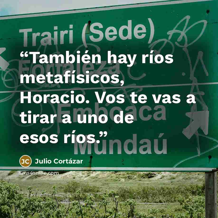 “También hay ríos metafísicos, Horacio. Vos te vas a tirar a uno de esos ríos.” quote by Julio Cortázar