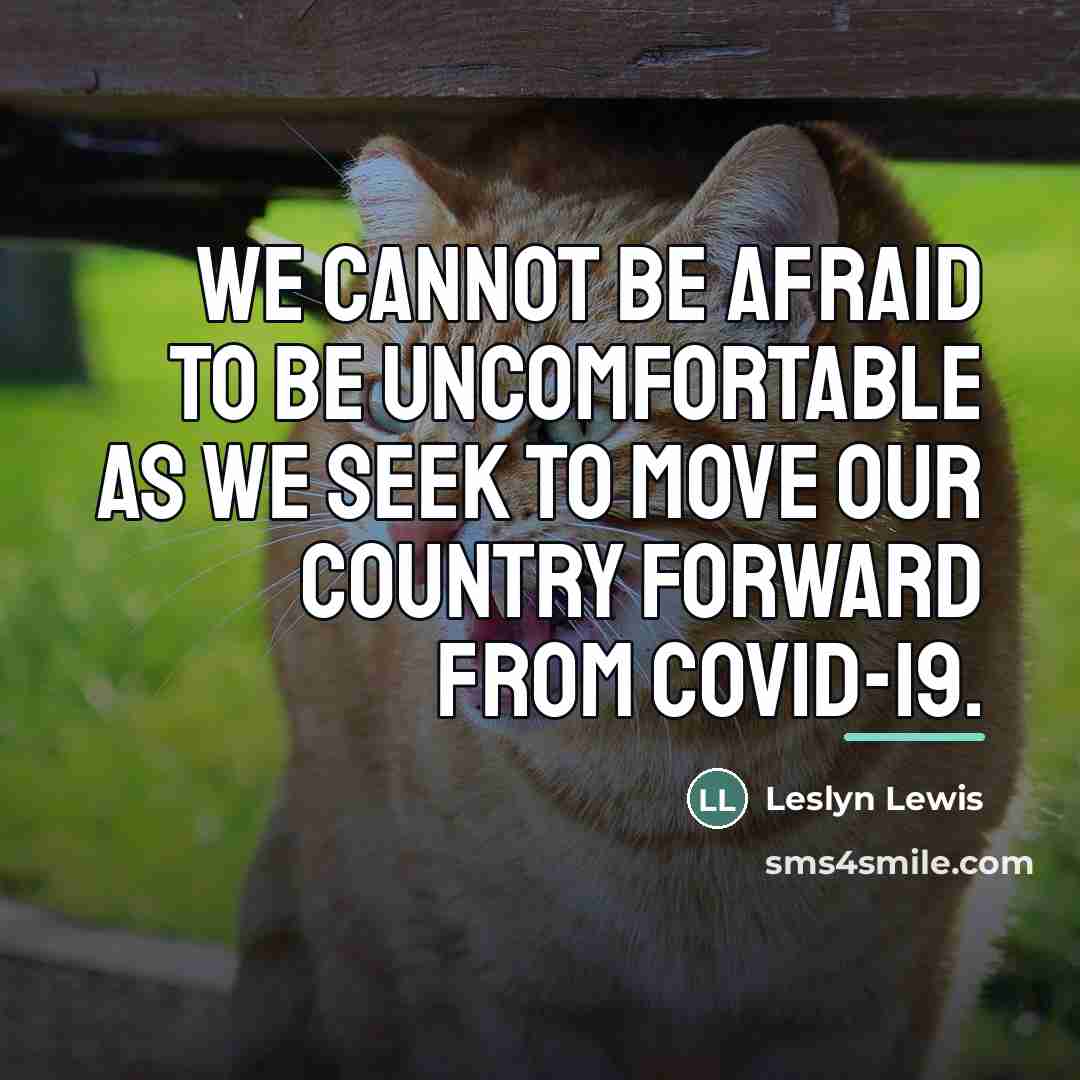 “We cannot be afraid to be uncomfortable as we seek…” quote by Leslyn Lewis