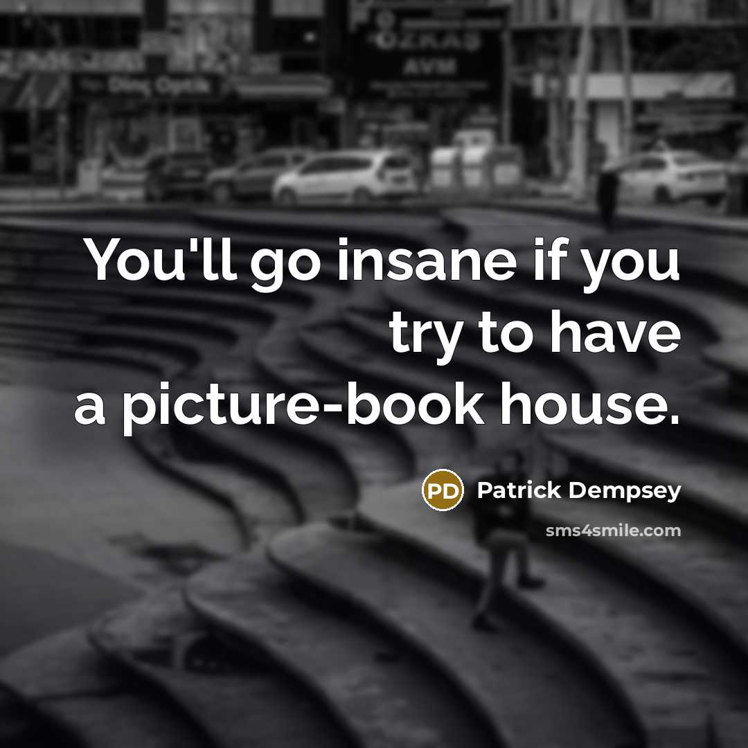 “You'll go insane if you try to have a picture-book…” quote by Patrick Dempsey