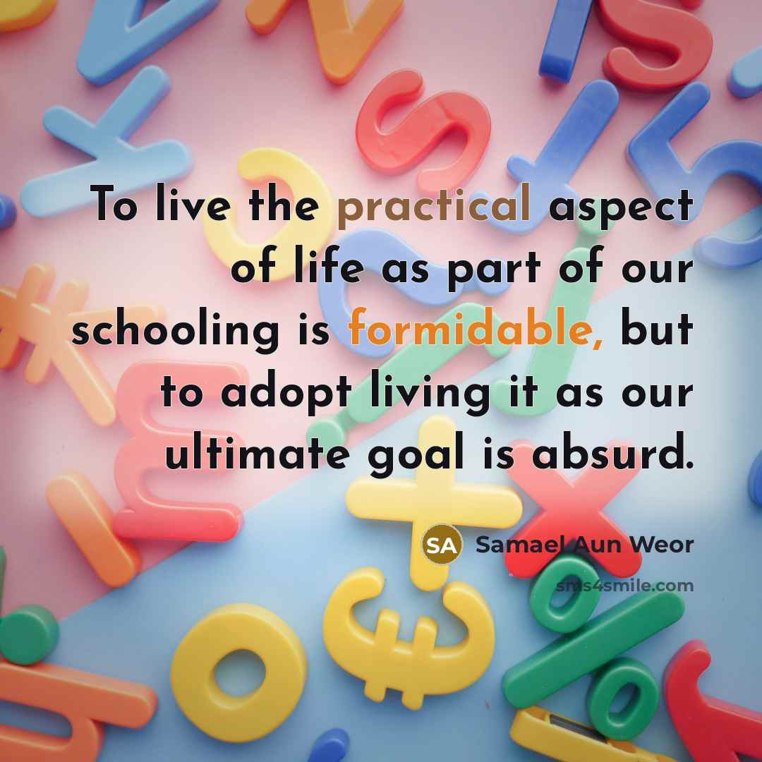 “To live the practical aspect of life as part of…” quote by Samael Aun Weor