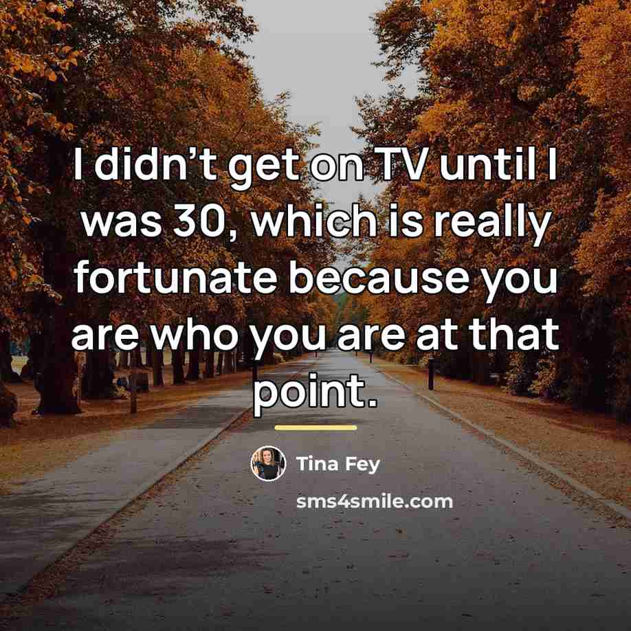 “I didn't get on TV until I was 30, which…” quote by Tina Fey