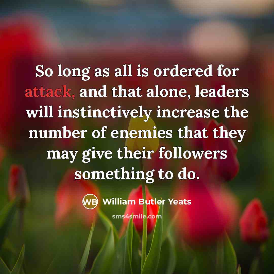 “So long as all is ordered for attack, and that…” quote by William Butler Yeats