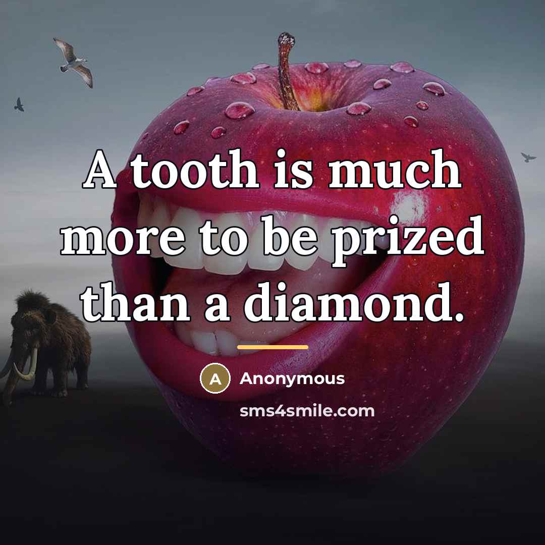 “A tooth is much more to be prized than a…” quote by Anonymous