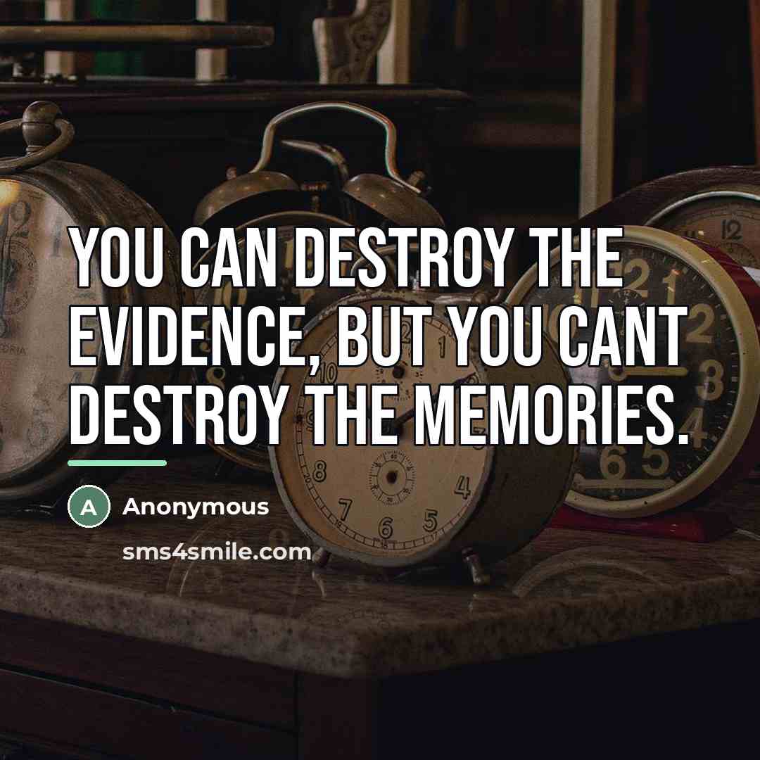“You can destroy the evidence, but you cant destroy the…” quote by Anonymous