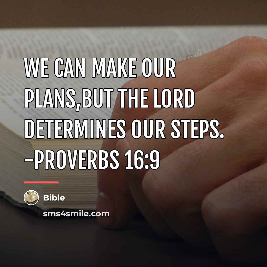 “We can make our plans,but the Lord determines our steps.…” quote by Bible