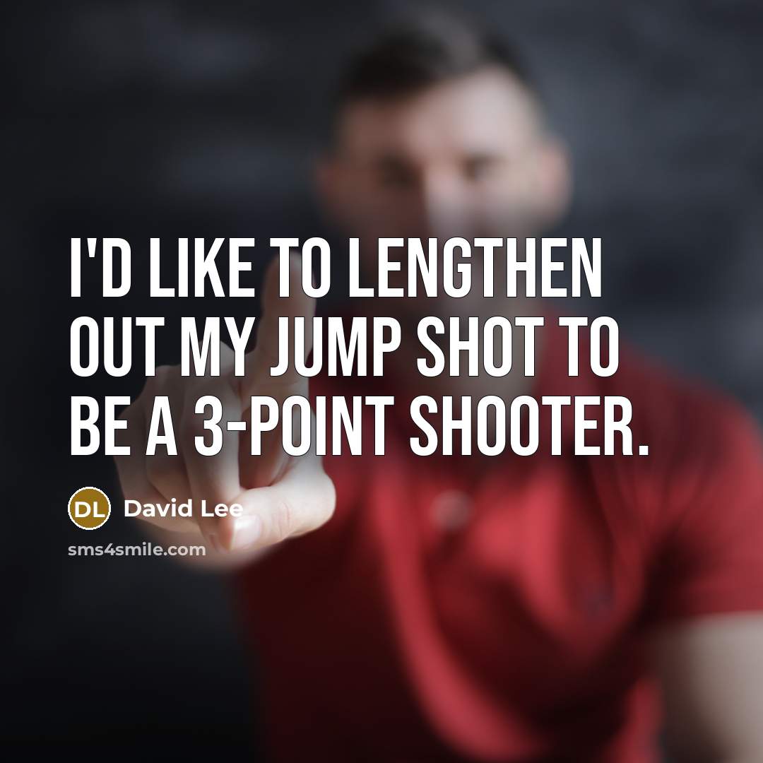 “I'd like to lengthen out my jump shot to be a 3-point shooter.” quote by David Lee