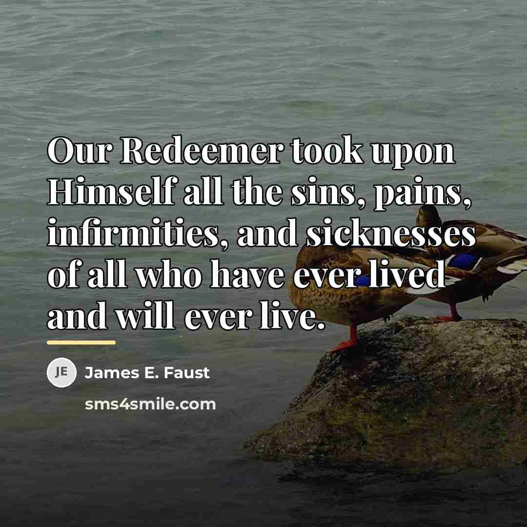 “Our Redeemer took upon Himself all the sins, pains, infirmities,…” quote by James E. Faust