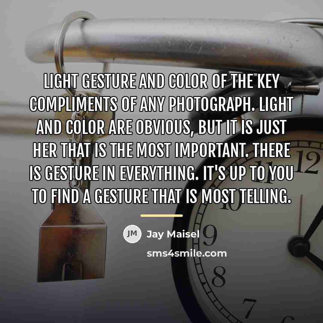 “Light gesture and color of the key compliments of any…” quote by Jay Maisel
