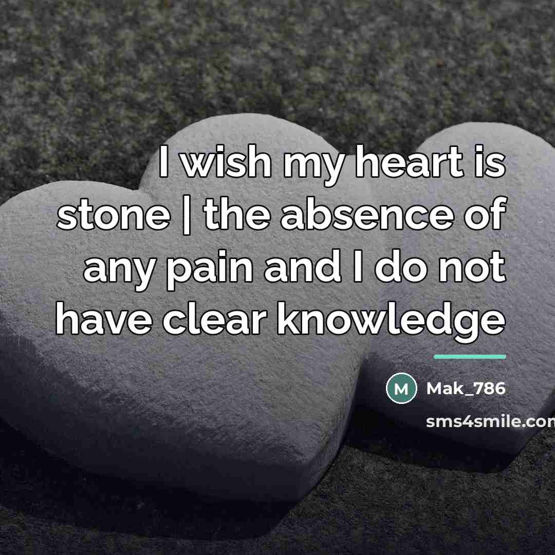 “I wish my heart is stone | the absence of…” quote by Mak_786