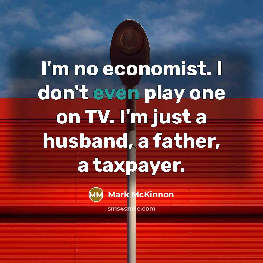 “I'm no economist. I don't even play one on TV.…” quote by Mark McKinnon