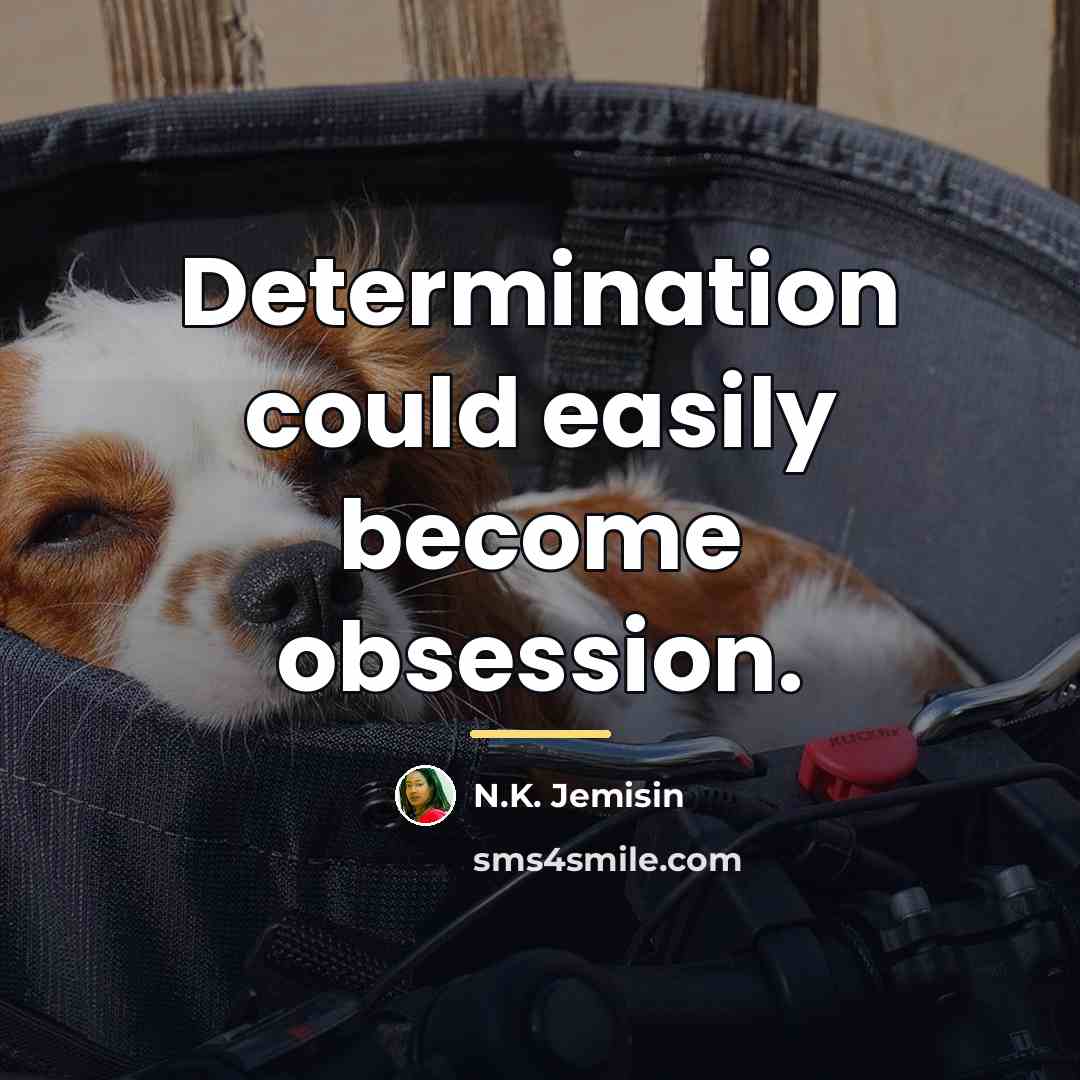 “Determination could easily become obsession.…” quote by N.K. Jemisin