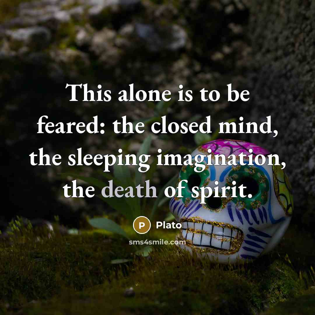 “This alone is to be feared: the closed mind, the…” quote by Plato