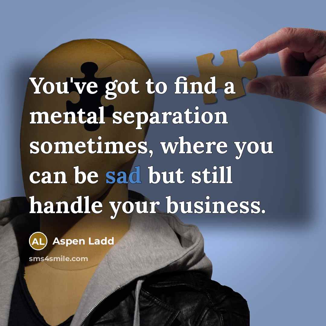 “You've got to find a mental separation sometimes, where you…” quote by Aspen Ladd