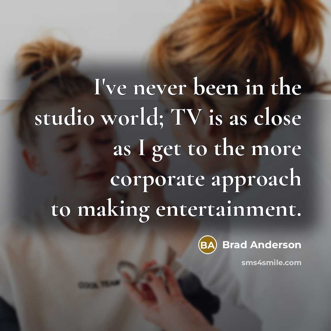“I've never been in the studio world; TV is as…” quote by Brad Anderson