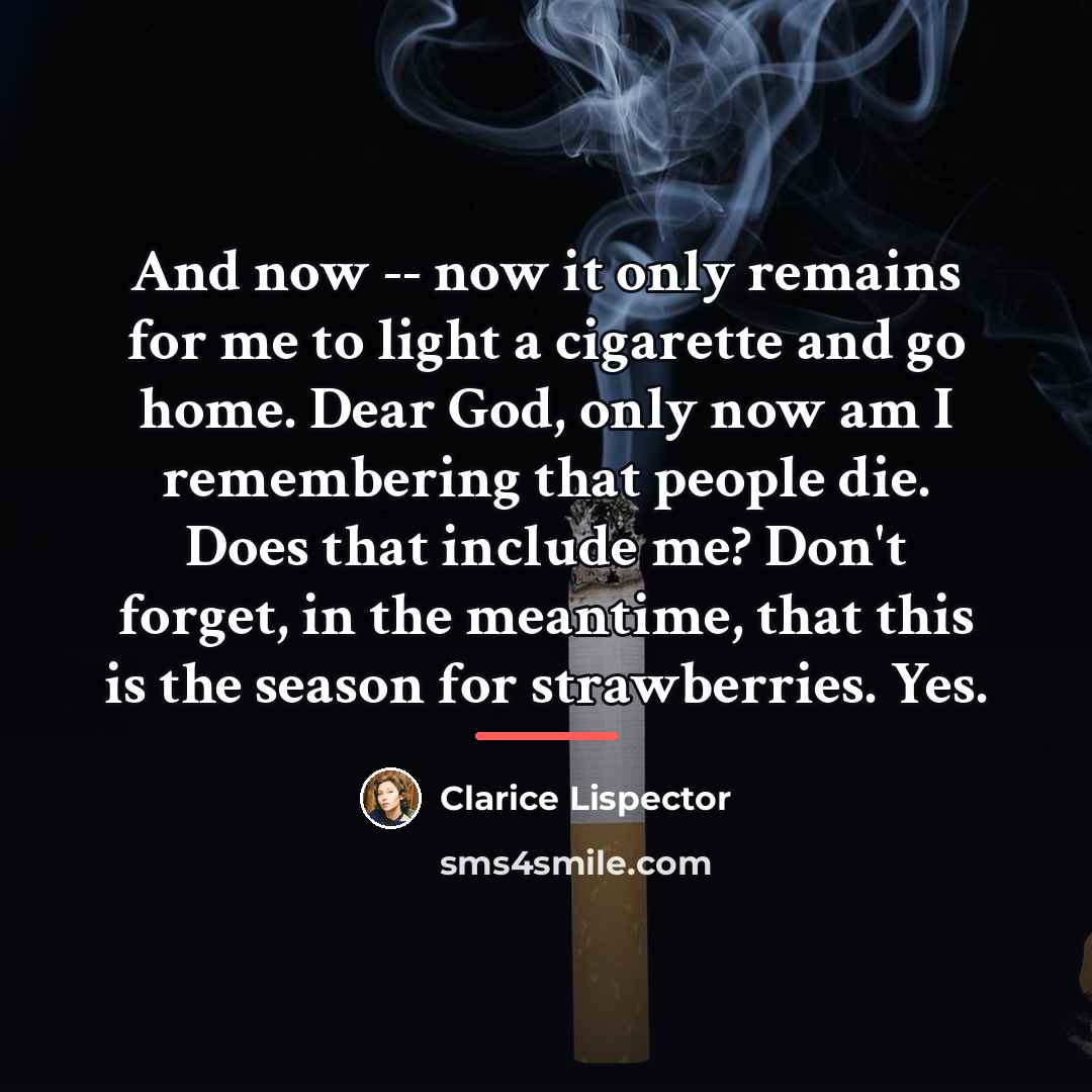 “And now -- now it only remains for me to…” quote by Clarice Lispector