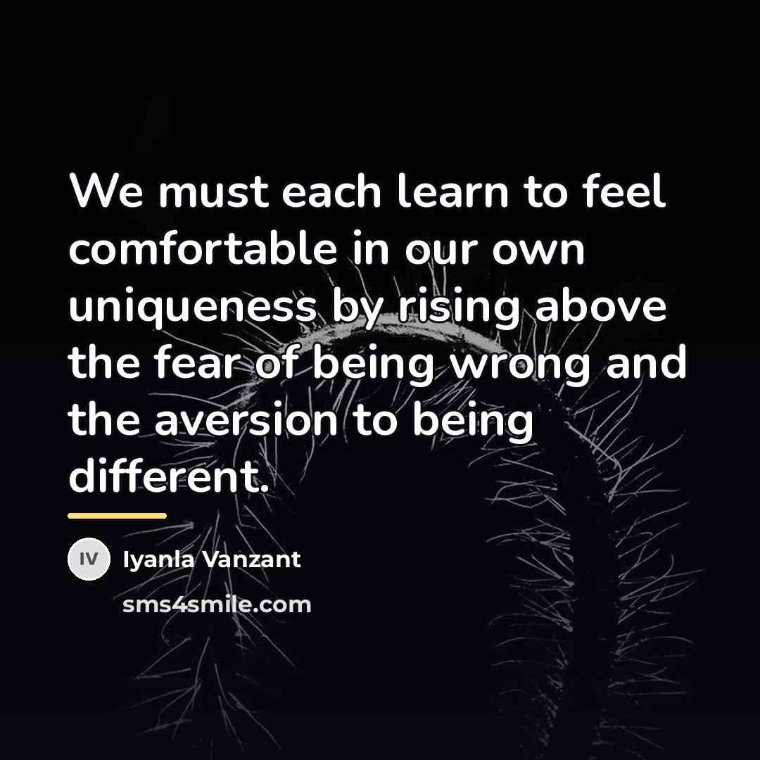“We must each learn to feel comfortable in our own…” quote by Iyanla Vanzant