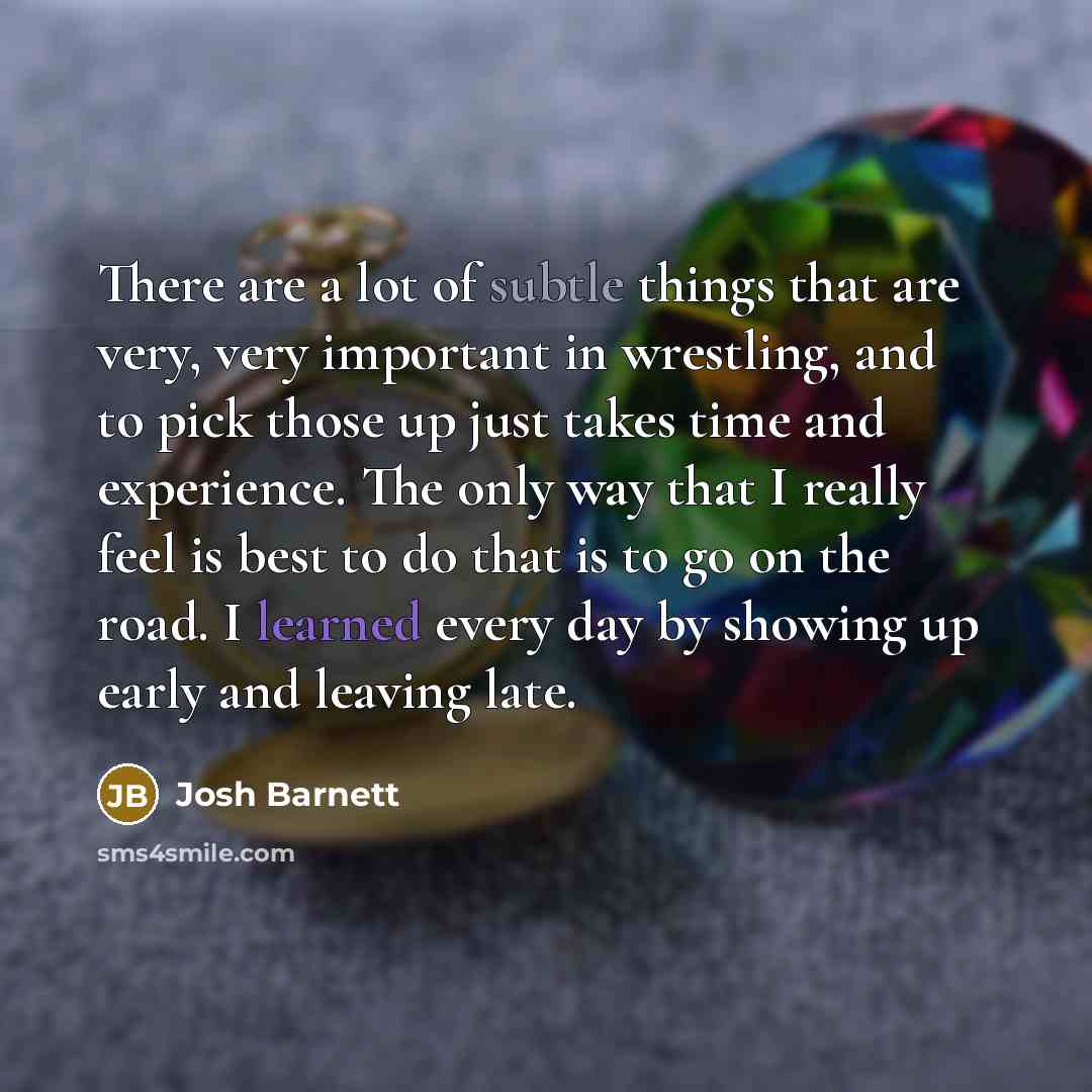 “There are a lot of subtle things that are very,…” quote by Josh Barnett