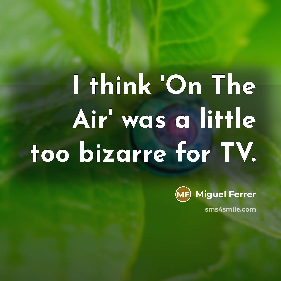 “I think 'On The Air' was a little too bizarre…” quote by Miguel Ferrer